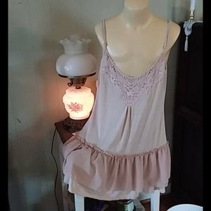 Lace spaghetti dress shirt